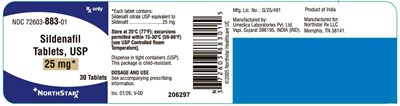 Sildenafil Citrate Tablets 25 mg (NDC 72603-883-01)
