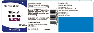 Sildenafil Citrate Tablets 50 mg (NDC 72603-884-01)