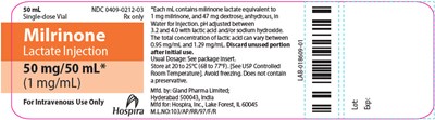milrinone-06.jpg PRINCIPAL DISPLAY PANEL - 50 mL Vial Label - milrinone 06