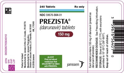 PRINCIPAL DISPLAY PANEL - 150 mg Tablet Bottle Label - prezista 14