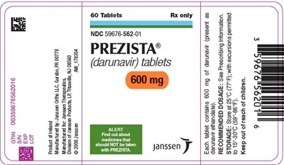 PRINCIPAL DISPLAY PANEL - 600 mg Tablet Bottle Label - prezista 15