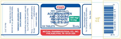 acetaminophen-03.jpg PRINCIPAL DISPLAY PANEL - 300/15 mg Bottle Label - acetaminophen 03