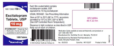 222 (Escitalopram Tab 10 mg 1000s)