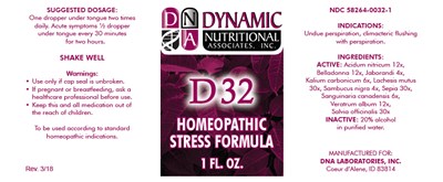 PRINCIPAL DISPLAY PANEL - 1 FL. OZ. Bottle Label - d32 01