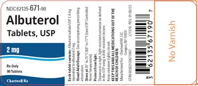 "albuterol Tablets 2mg-bottle Label" (Albuterol 2mg Bottle Label)