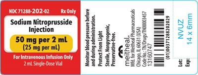 Principal Display Panel – Sodium Nitroprusside Injection, 50 mg Per 2 mL Vial Label (Sod0o 0000 03)
