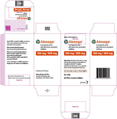 PRINCIPAL DISPLAY PANEL - 100 mg / 500 mg Bottle Carton - akeega 05