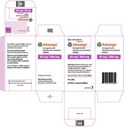 PRINCIPAL DISPLAY PANEL - 50 mg / 500 mg Bottle Carton - akeega 06