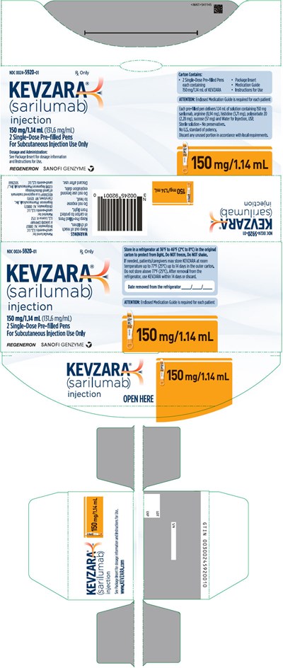 PRINCIPAL DISPLAY PANEL - 150 mg/1.14 mL Pen Carton - kevzara 28