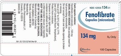 Fenofibrate Capsules [micronized] 134 mg, 100s Label (05)