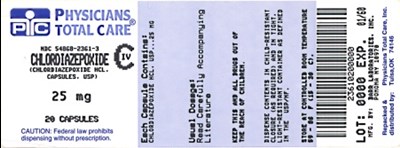 2361.jpg Chlordiazepoxide Hydrochloride Capsules USP 25 mg Label - 2361