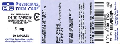 Chlordiazepoxide Hydrochloride Capsules Usp 5 mg Label (2463)
