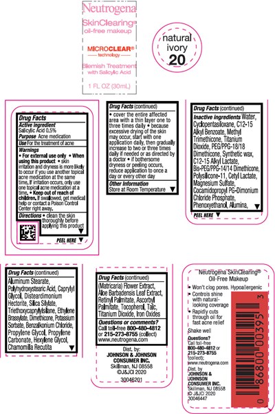 neutrogena-02.jpg Principal Display Panel - 30 mL Bottle Label - Natural Ivory 20 - neutrogena 02