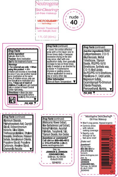 neutrogena-04.jpg Principal Display Panel - 30 mL Bottle Label - Nude 40 - neutrogena 04