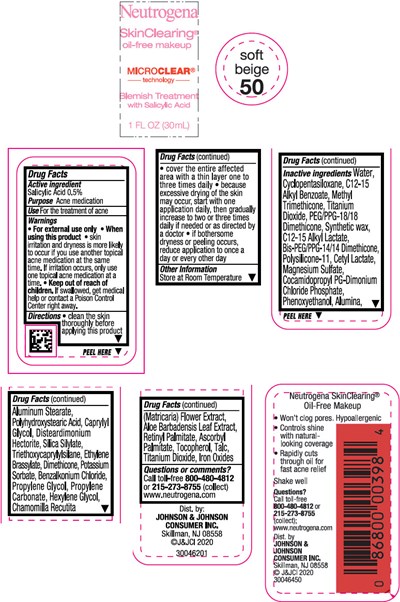 neutrogena-05.jpg Principal Display Panel - 30 mL Bottle Label - Soft Beige 50 - neutrogena 05