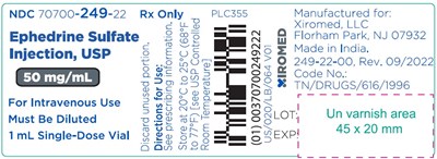 ephedrine-sulfate-injection-single-dose-vial.jpg PRINCIPAL DISPLAY PANEL - 1 mL Ampule Cantainer - ephedrine sulfate injection single dose vial