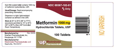 metformin-04.jpg PRINCIPAL DISPLAY PANEL - 1000 mg Tablet Bottle Label - metformin 04