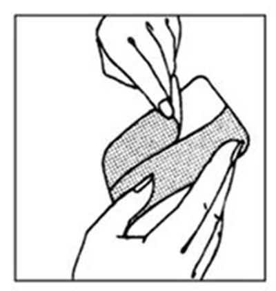 Pull White Paper Backing From Transparent Tape (Cordran 04)
