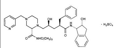 Image Of Indinavir Sulfate Chemical Structure (Crixivan 01)