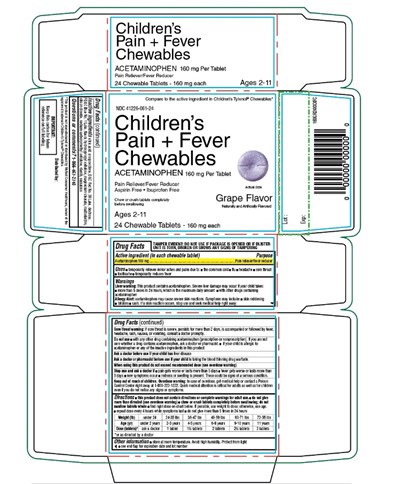 KROGER Children's Pain+ Fever Chewable Tablets Acetaminophen - 160GR24PVFC