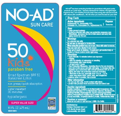 NO-ADSUN CARE50Kidsparaben free16 FL OZ (475 mL) - no ad spf 50 kids 01