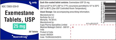 exemestane-fig3.jpg PACKAGE LABEL-PRINCIPAL DISPLAY PANEL - 25 mg (30 Tablets Bottle) - exemestane fig3