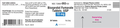 bisoprolol-fumarate-tabs-10mg-30s.jpg Bisoprolol Fumarate Tablets 10 mg - NDC 72888-093-30 - 30 Tablets Label - bisoprolol fumarate tabs 10mg 30s