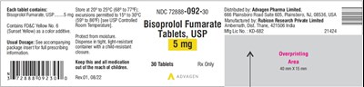 bisoprolol-fumarate-tabs-5mg-30s.jpg Bisoprolol Fumarate Tablets 5 mg - NDC 72888-092-30 - 30 Tablets Label - bisoprolol fumarate tabs 5mg 30s