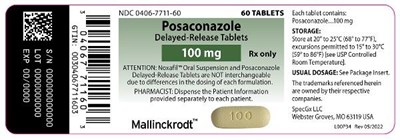 posaconazole-delayed-release-tablets-2.jpg PRINCIPAL DISPLAY PANEL - 100 mg Label - posaconazole delayed release tablets 2