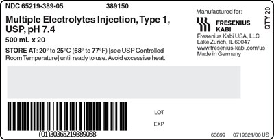 kab00-0002-04.jpg PACKAGE LABEL – PRINCIPAL DISPLAY – Multiple Electrolytes Injection, Type 1, USP pH 7.4 500 mL Shipper Label - kab00 0002 04