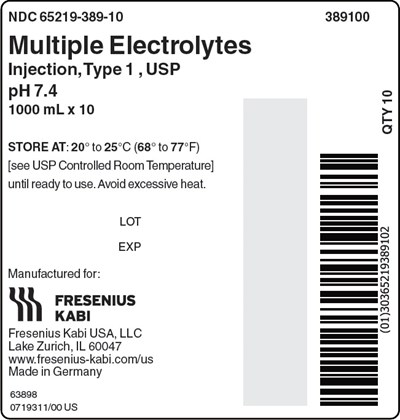 kab00-0002-06.jpg PACKAGE LABEL – PRINCIPAL DISPLAY – Multiple Electrolytes Injection, Type 1, USP pH 7.4 1000 mL Shipper Label - kab00 0002 06