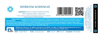 Label Pellets Fda 15631 0315