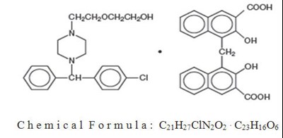 chemical structure and chemical formula - hydroxyzine pamoate capsules 1