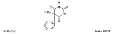 This is the image of the structual formula for Phenobarbital. - phenobarbital tablets grains 1