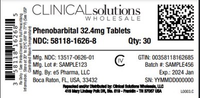 Phenobarbital 32.4mg Tablets 30 Count Blister Card - phenobarbital tablets grains 3