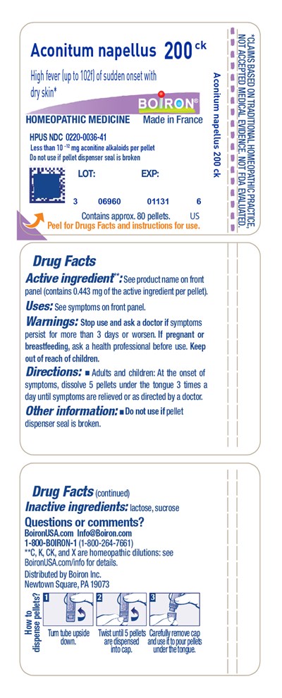 Aconitum napellus 200CK label
