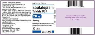 Escitalopram 20 mg 30 Tablets - escitalopram 20mg 30