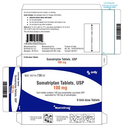 sumatriptan-fig5.jpg PACKAGE LABEL-PRINCIPAL DISPLAY PANEL - 100 mg Blister Carton (9 Unit-dose) - sumatriptan fig5