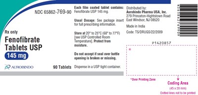 fenofibrate-fig3.jpg PACKAGE LABEL-PRINCIPAL DISPLAY PANEL - 145 mg (90 Tablet Bottle) - fenofibrate fig3
