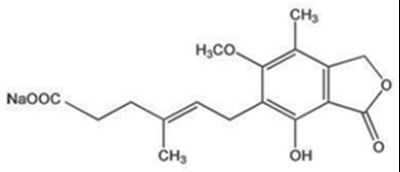 Chemical Structure - mycophenolic acid structure