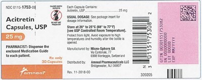 container label 25 mg - acitretin capsules 8