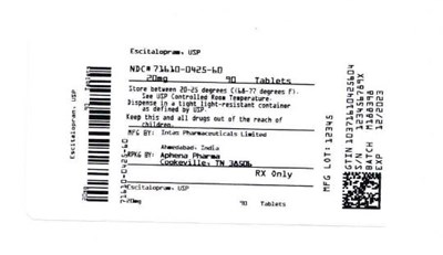 Bottle Label 20 mg - 71610 0425 60