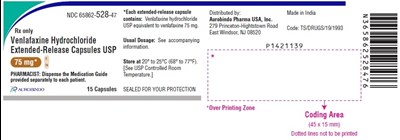 venlafaxine-fig6.jpg PACKAGE LABEL-PRINCIPAL DISPLAY PANEL -75 mg (15 Capsule Bottle) - venlafaxine fig6