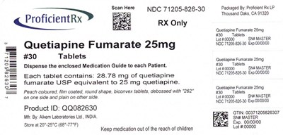 71205-826-30 (Quetiapine 25 100 Tab)