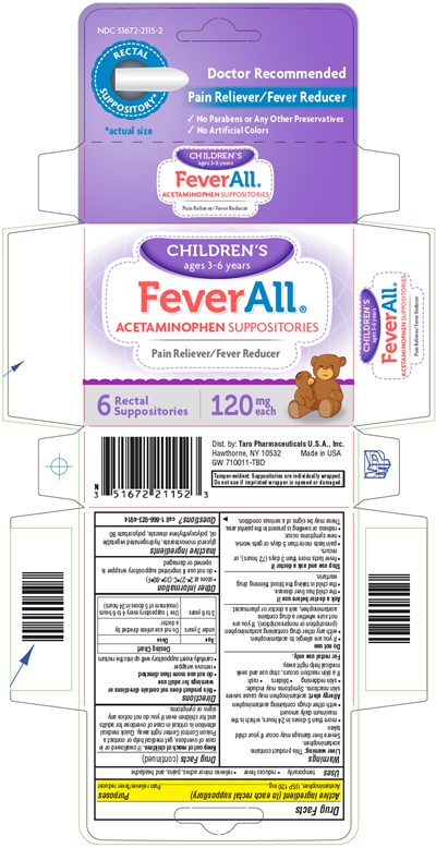 feverall-01.jpg PRINCIPAL DISPLAY PANEL - 120 mg Suppository Blister Pack Carton - feverall 01