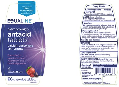 Equaline Extra Strength Antacid 750 mg Assorted Berry 96 Chewable Tablets (102ab96pvlflb)