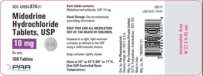 Container Label 10 mg 100 Tablets (Midodrine Hydrochloride Tablets 4)