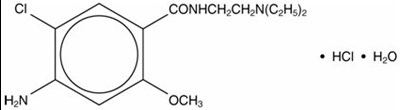This Is An Image Of The Structural Formula Of Metoclopramide Hydrochloride. (Meto 1)