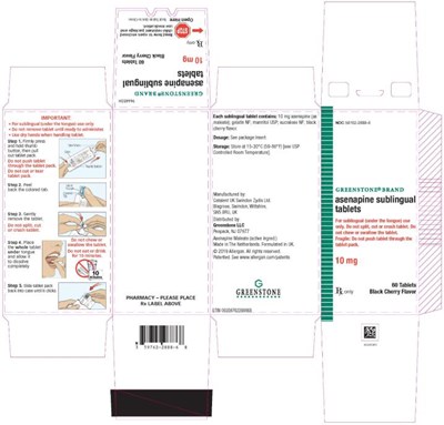 asenapine-10.jpg PRINCIPAL DISPLAY PANELasenapine sublingual tablets10 mg60 TabletsBlack Cherry FlavorRx Only - asenapine 10