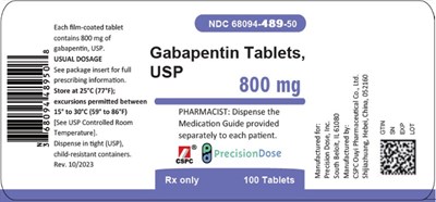 gabapentin-07.jpg PRINCIPAL DISPLAY PANEL - 800 mg Tablet Bottle Label - gabapentin 07